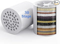 2 Pack 30 Stage Universal Shower Filter Replacement Cartridge -Removes Chlorine, Heavy Metals, Iron, Sediments-VeoryFly ShowerHead Water Filter Cartridge, Compatible with Universal Shower Filter