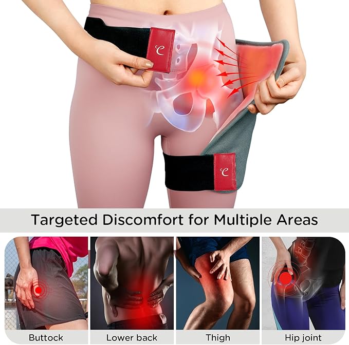 Comfytemp Hip Heating Pad Hip Brace, FSA Eligible Items Only List Birthday Gifts for Mom Women Dad Men, HSA Approve Lower Back Thigh Buttock, Heated Wrap, Electric HSA Heat Pad Hot Relax (S/M)