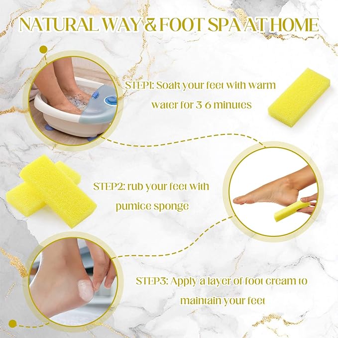 Batiyeer 100 Pcs Pumice Stone for Feet Scrubber Dead Skin Disposable Pedicure Pumice Stone Foot Shower Scrubber for Heel Cuticle Callus Remover Bath Spa(Yellow)