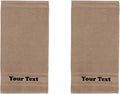 Personalize Your Towels with Custom Embroidery: Names, Monograms, and Initials. Perfect for Bathroom, Spa, Gym, Shower, Kids, Adults, Pool, Travel, Gifts, 2-Piece Hand Towels Set - Brown