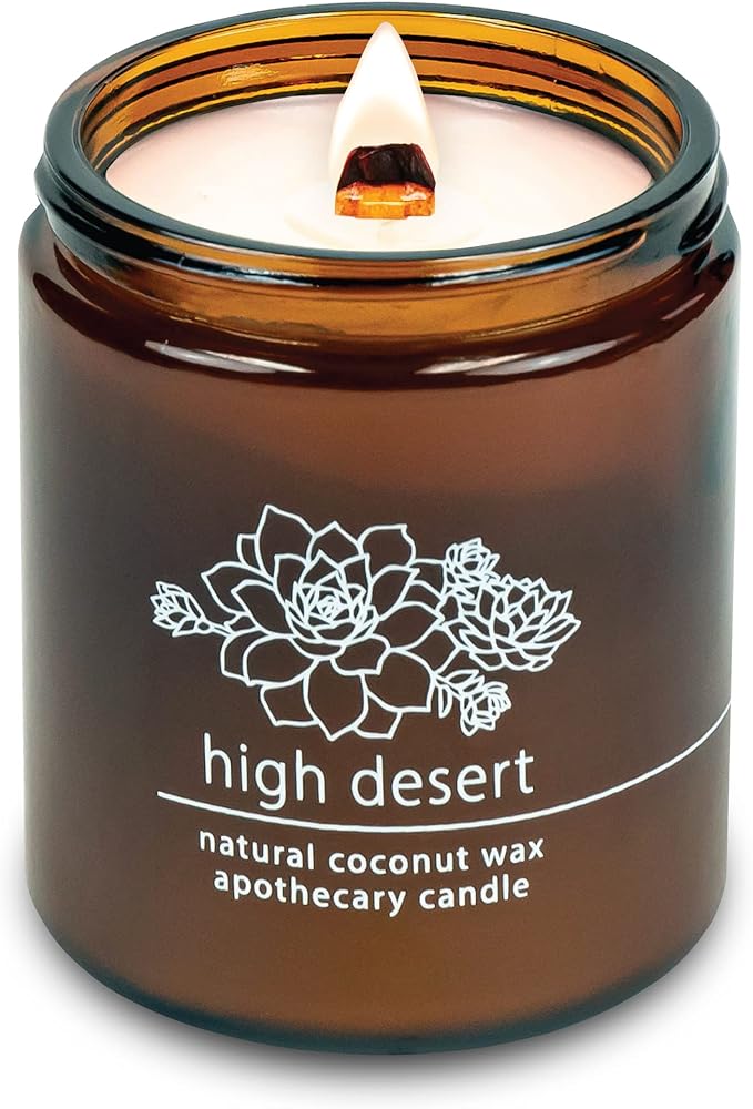 Hemlock Park High Desert Apothecary Hand-Poured Scented Candle | Crackling Wood Wick, Botanical Fragrance & Coconut Wax | Up to 60 Hour Burn Time | 8 oz