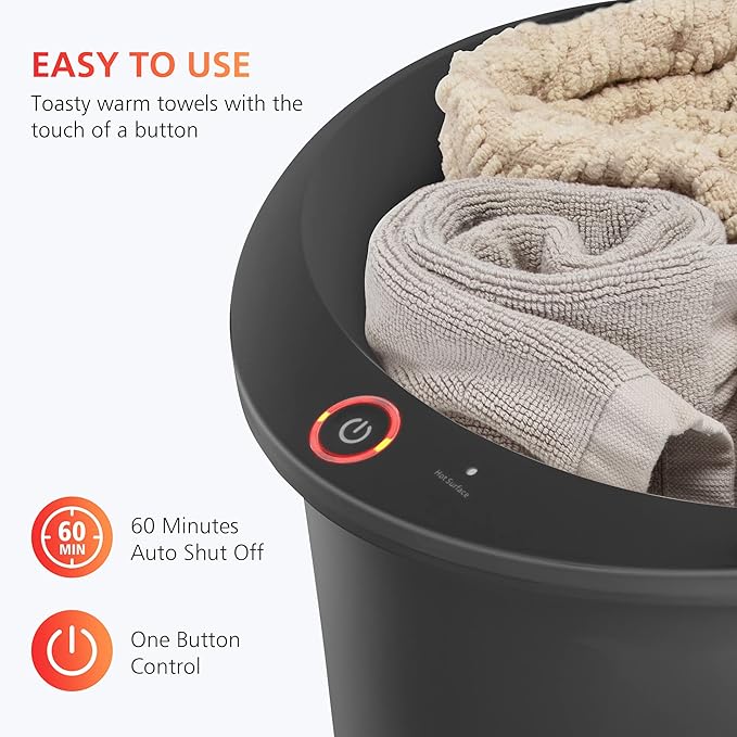 Comfier Hot Towel Warmers for Bathroom, Gifts for Dad,Him,Her, Large Towel Warmer, Heat Towels in 10 Minutes, Blanket Warmers for Home, Auto Shut Off, Bathrobes, Baby Blanket(Black)