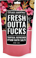 Explicit Essentials Tropical Refresher Epsom Bath Salts, 12 oz, Pink