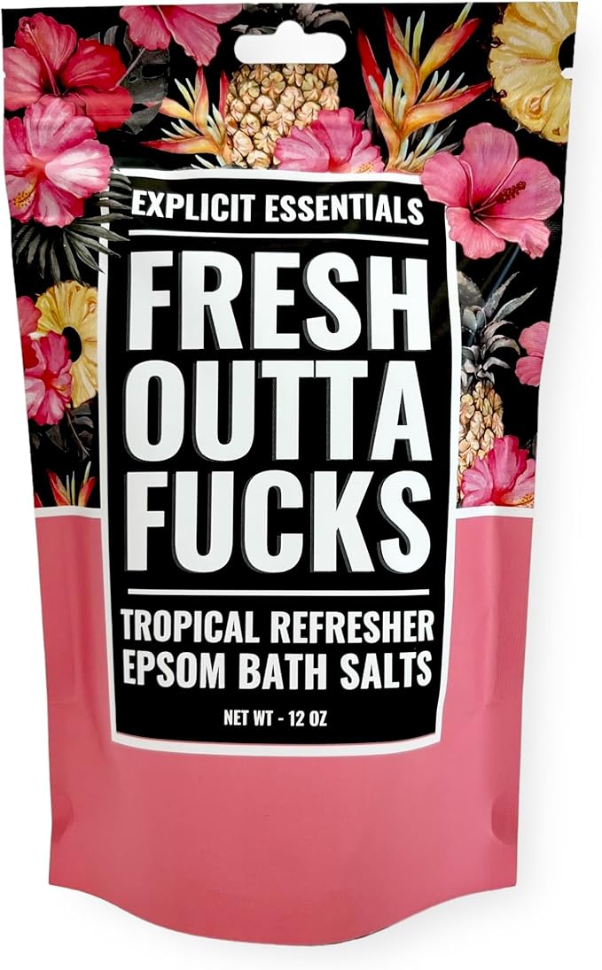 Explicit Essentials Tropical Refresher Epsom Bath Salts, 12 oz, Pink