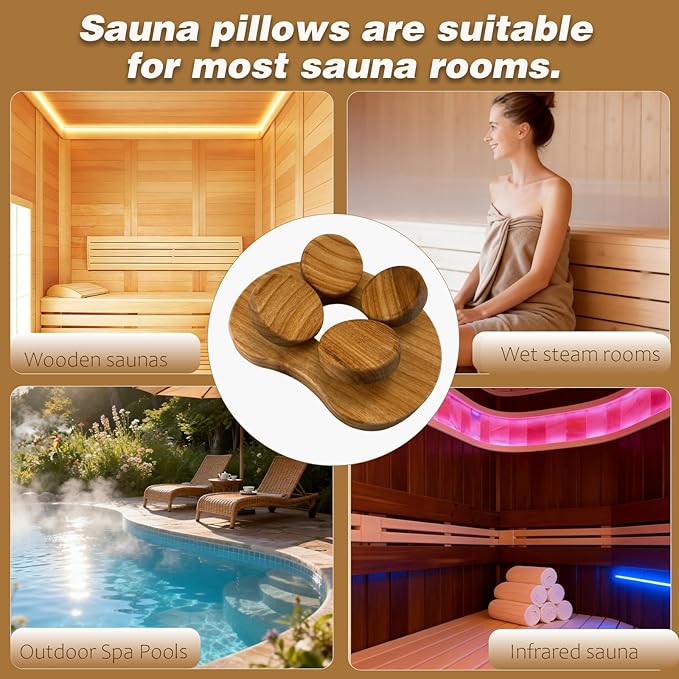 Benks Sauna Pillow, Sauna Accessories, Ergonomically Designed Sauna Headrest, Relieves Neck and Shoulder Pain, Provides Head Support and Relaxation, Suitable for Saunas, Spas and Gyms (Dark Color)
