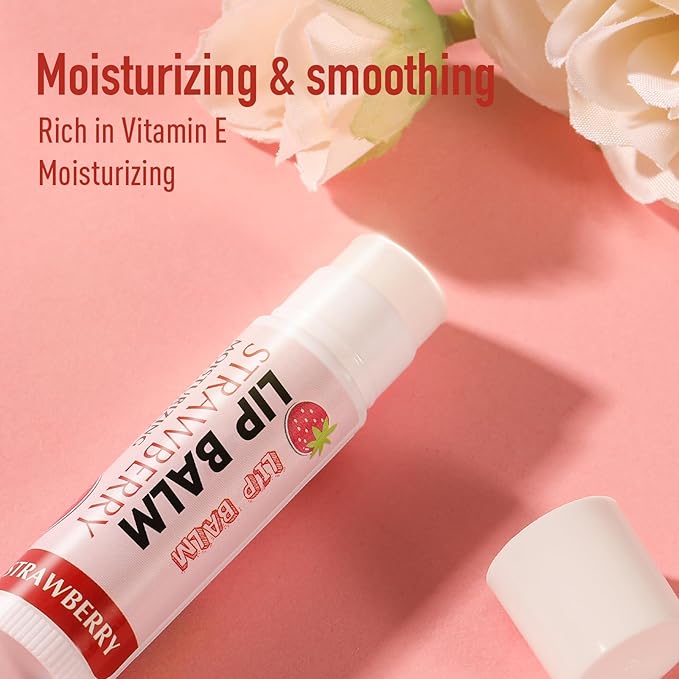 AZEN 24 Pack Lip Balm Bulk, Moisturizing Lip Balms for dry cracked lips, Mothers Day Gifts Easter Basket Stuffers - 12 Flavors