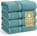 Lane Linen 100% Cotton Bath Towels 4 Pack (28"x54") - Zero Twist, Premium Cotton Large Towels Set for Bathroom - Quick Dry, Soft & Absorbent Large Bath Towel Set - Oeko Tex Certified, Pre Shrunk- Teal