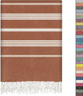 EPHESUS TOWELS Turkish Beach Towel - 38x70 inch Oversized - Sultan Design - Turkish Towel for Beach, Bath, Pool, Gym, Yoga - Prewashed, Lightweight, Quick Dry (Natural Terra)