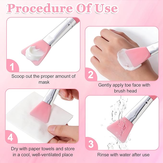 8Pcs Silicone Face Mask Brush Set, Double-Sided Silicone Face Scrubber for Facial Mask, Mud Mask, Clay Mask Mixing & Applying Tool for Skincare Routine