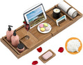 Domax Bathtub Caddy Tray Expandable Bamboo Bath Tub Tray for Luxury Bath with Book Holder Free Soap Dish Brown