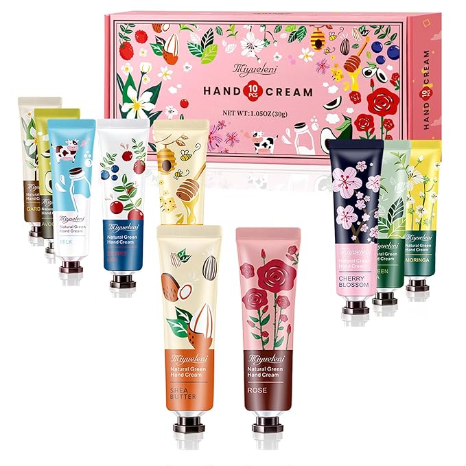 10 Pack Hand Cream Gift Set,Mothers Day Gifts,Moisturizing Hand Lotion Travel Size for Dry Hands,Birthday Gifts for Women&Teen Girls,Teacher Appreciation Gifts,Nurses Week Gifts, Mini Bulk Gifts