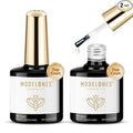 modelones Gel Top Coat, 2Pcs Clear Glossy Finish No Wipe Top Coat Spring Gel Nail Polish, Acrylic Nails Soak Off Nail Lamp Nail Art Home and Professional Manicure 10ML