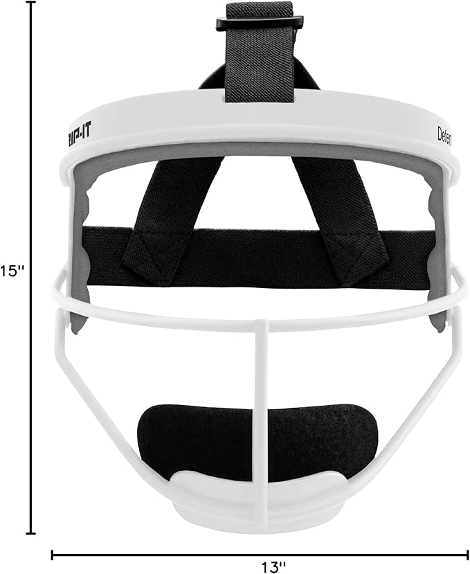 RIP-IT Original Defense Softball Face Mask, Lightweight, Protective Fielder's Softball Face Shield with Ponytail Strap & Soft Foam Padding