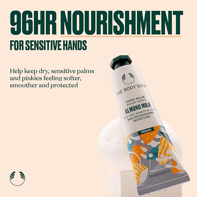 The Body Shop Almond Milk Hand Balm – Moisturizes and Protects Sensitive Skin – 1.0 Fl Oz