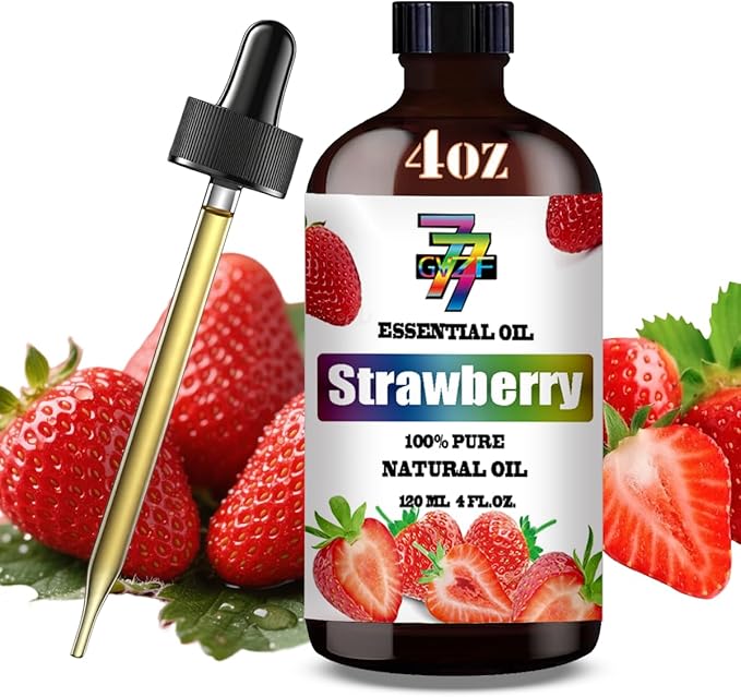 Strawberry Essential Oil - GV77ZF Strawberry Oils for Diffusers, Humidifiers, DIY Candles, Soap, Cleaning, Home, Office, Yoga, Massage, Gifts - 4 fl oz (120 ml)
