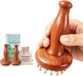 29teeth Copper Head Massage Comb for Body and Scalp Meridian Point Massager Brush for Body and Scalp Relief Body Massage Brush for Cellulite Remover Chinese SPA Gua Sha Tool Wooden Handle 按摩梳, 经络刷