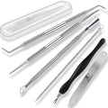 Ingrown Toenail File and Lifters Set(6pcs), Professional Pedicure Tool Toenail Grooming Kit, Ingrown Toenail Treatment Pedicure Kit, Under Nail Cleaner Tools (6PCS)