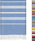 EPHESUS TOWELS Turkish Beach Towel - 38x70 inch Oversized - Sultan Design - Turkish Towel for Beach, Bath, Pool, Gym, Yoga - Prewashed, Lightweight, Quick Dry (Midnight Oil Blue, Sultan)
