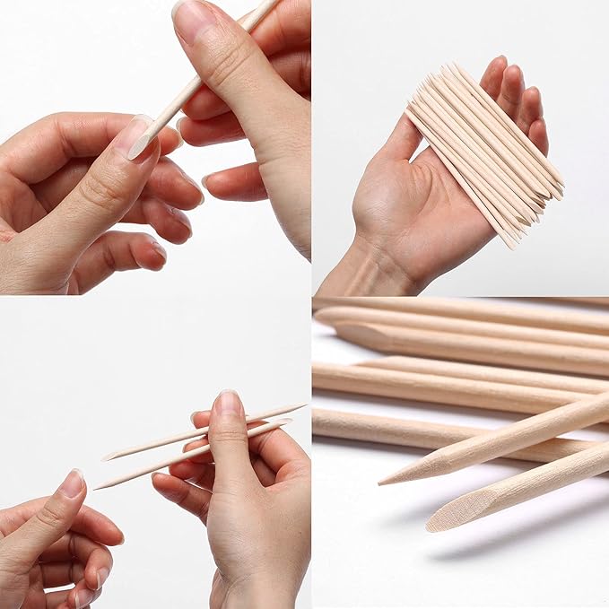 300Pcs Orange Wood Sticks for Nails, HOOMBOOM Double Sided Cuticle Pusher Remover Nail Art Manicure Pedicure Tool
