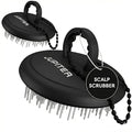 Jupiter Scalp Exfoliator - Scalp Massager Tool for Wet & Dry Hair - Ergonomic Detangler Brush - Dandruff Comb & Scrub to Remove Dandruff & Buildup and Support Circulation - 2 Pack, Black