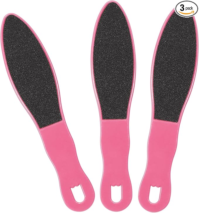 3pcs Foot File Callus Remover with Double-Sided Sand Paper Reusable Foot Scraper Pedicure Tool Foot Rasp Multi Purpose Feet Care Kit for Exfoliator Remover Dead Skin Hard Skin Calluse (Pink)