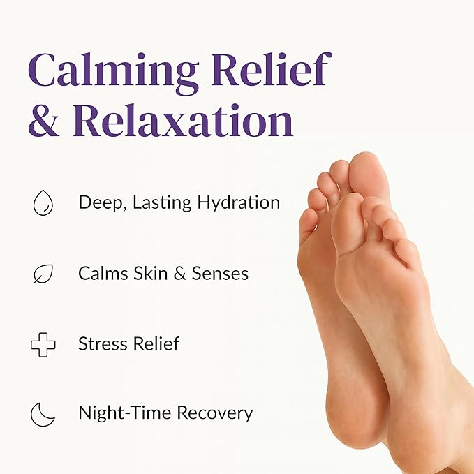 Epielle Relaxing Foot Mask 6 Pairs, Soften and Restore with Melatonin & Lavender Extract, Deep Moisturizing Socks for Dry, Cracked Feet, Self Care Gifts for Women, Spa Kit, Mothers Day Gifts