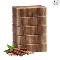 SSA Sandalwood Scented Natural Bar Soap 5 Pack, Australian Triple Milled Moisturizing Bath Bars with Organic Shea Butter, Long Lasting Plant Based Body Soap for Men & Women, Gentle for Sensitive Skin