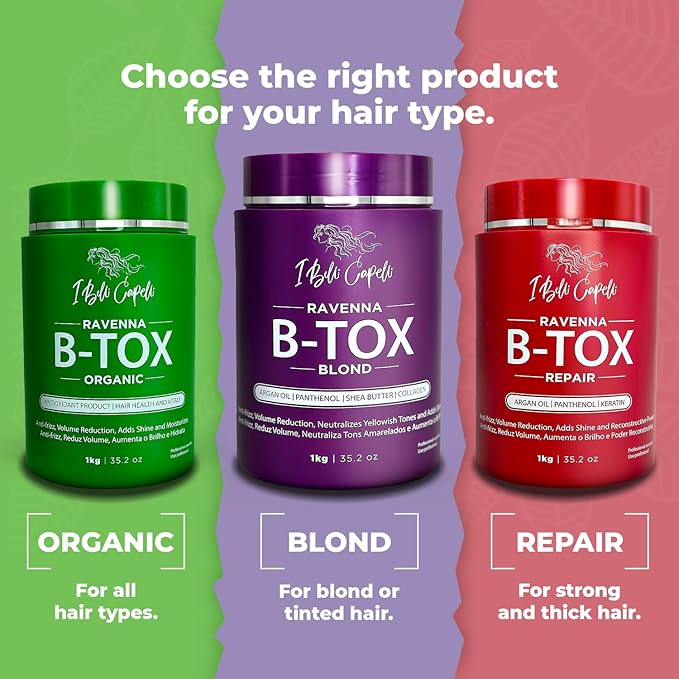 I Belli Capelli Ravenna Hair B-tox Treatment for Blond Hair, Formaldehyde-Free- Cirugia Capilar Para el Cabello- Anti-Frizz, Smoothing- 35.2 oz(1kg), 2 units