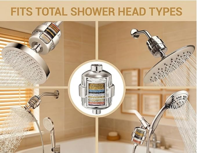 25-Stage Shower Filter with Enhanced KDF, Reduces Scale Buildup, Revitalizes Hair, Skin & Nails. Softens Hard Water, Removes 99% Lead, Chlorine, Fluoride & Harmful Chemicals. High-Output Flow, Chrome