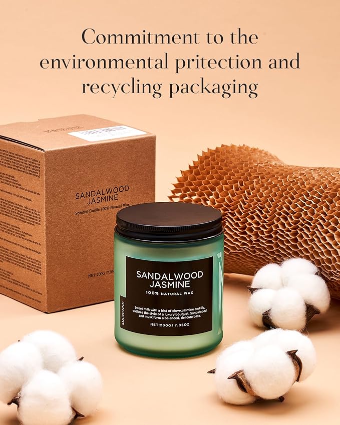M&SENSE Lavender Citrus Scented Candles, 7.05oz Organic Soy Wax, 50 Hours Clean Burn, Non Toxic Candles for Home, Stress Relief Aromatherapy for Spa Housewarming Gift for Women Men