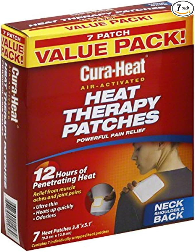 Cura-Heat Heat Therapy Patches, Air Activated, Neck Shoulder & Back, Value Pack 7 Heat Patches