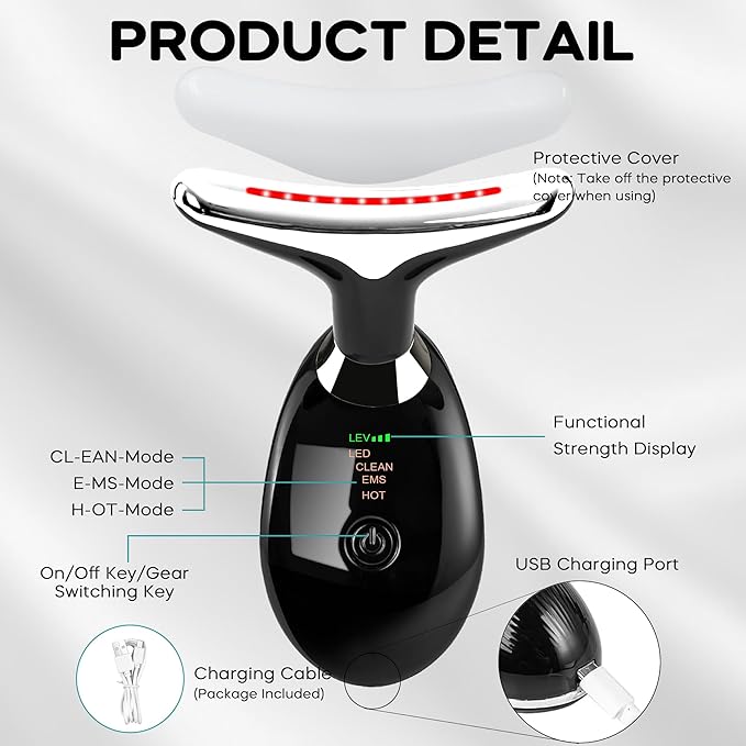 Suenohyu Facial Massager, Portable Face Neck Massager Wand for Skin Care