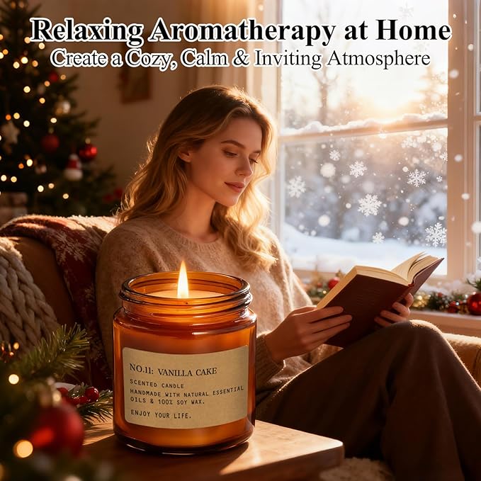 Scented Candles for Home,12 Pack Aromatherapy Candles for Home Scented, Aromatherapy Jar Candle Gifts for Women, Natural Soy Wax Amber Candle Set, Scented Candles Set for Birthday Present