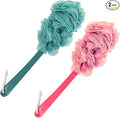 Evmliy 2Pack Back Scrubber for Shower, Loofah Sponge Brush Exfoliating Body, Long Handle Scrub Brush for Shower with Loofah on a Stick for Back Use, Bathing Accessories Body Brushes (2Pack)