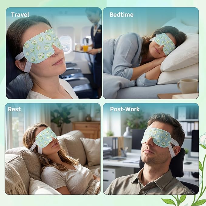 200 Pcs Steam Eye Masks for Dry Eyes Unscented Self Heated Steam Warm Eye Mask Heated Disposable Eyes Masks for Dark Circles, Puffy, Relief Stress, Fatigue Relaxation Gifts