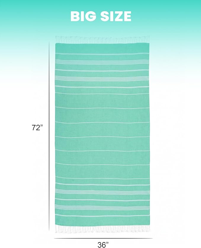 Turkish Beach Towels Swim Towel Long Lounge Chair Accessories Oversized Sand Free Compact Beach Umbrella Tent Shelter Canopy Chair Clips Gear Beach Game Toy Summer Vacation Essentials Must Haves