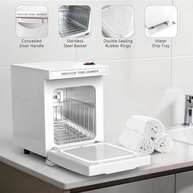 Hot Towel Warmer for Spa, Small Towel Warmer for Esthetician, Mini Towel Warmer for Facial Salon Beauty, Professional Towel Heater Towel Warmer Cabinet(5.5L-White)