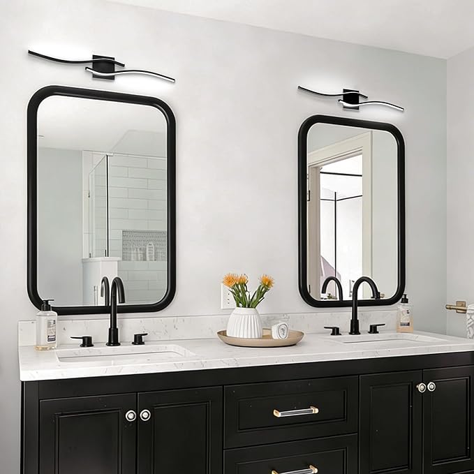 Espird 23inch Led Bathroom Vanity Light Bar, Matte Black 5CCT Dimmable 2700-6500K Vanity Lights for Bathroom, Modern Bathroom Light Fixtures Over Mirror Led Lighting Fixtures