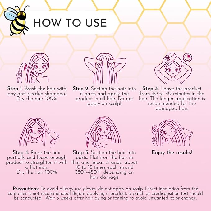 Japanese BTX Hair Mask for Damaged Hair B-TOX – Collagen & Keratin Treatment with Beeswax & Seaweed, Anti-Frizz, Protein Repair, Formaldehyde-Free, 8.8 oz