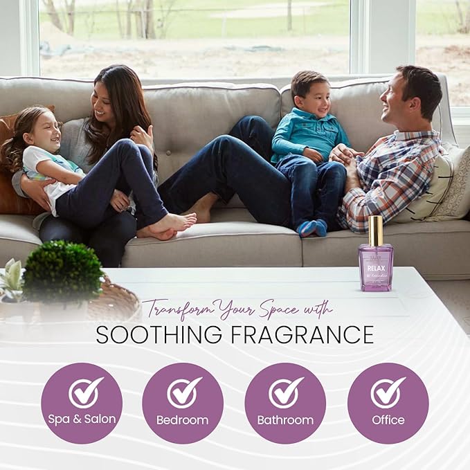 Brooklyn Fragrance Co. BFC-Spa Room Spray – Premium Relax Lavender Scent - Long lasting Fragrance for Home, Office or Bathroom – Air Freshener Rectangle Spray bottle – 100 ml