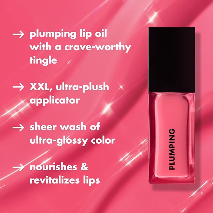 e.l.f. Glow Reviver Plumping Lip Oil, Tinted Lip Plumper For A High-Shine, Plump Finish, Infused With Jojoba Oil, Vegan & Cruelty-Free, Dreamsicle