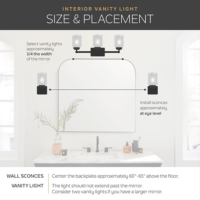 Kichler 30" 4-Light Vanity Bath Light in Brushed Nickel, Modern Bathroom Light with Clear Satin Etched Glass, (30" W x 8" H), 5338NIS