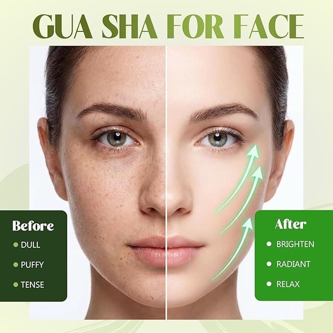 Ceenna 7 Pcs Gua Sha Massage Tools Set - Natural Resin Gua Sha Scraping Massage Tool Lymphatic Drainage Tool for Face Back Leg Women's Body Shaping