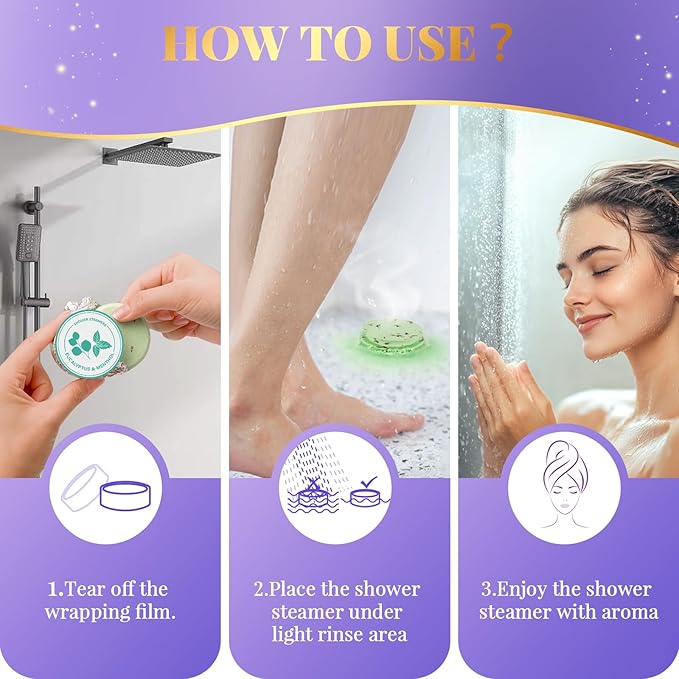 Shower Steamers Aromatherapy - sanyi Birthday Gifts for Women Shower Bombs with Natural Essential Oils Self Care Stocking Stuffers for Mom Wife Her Men Teen Adults