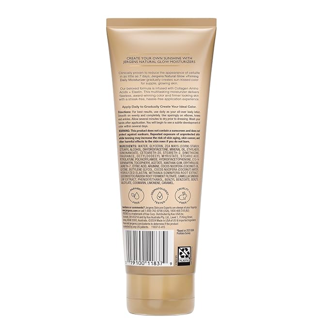 Jergens Natural Glow Daily Firming Moisturizer, For Fair to Medium Skin Tones, 7.5 oz