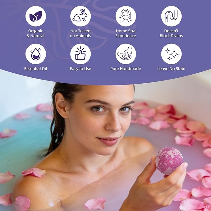 Bath Bombs for Women, 9 Pack Bath Bombs- Mothers Day Gifts for Mom, Shea & Coco Butter Fizzies SPA Bath Relaxing, Self Care Gift Set for Women & Men, Wife, Girlfriend Birthday