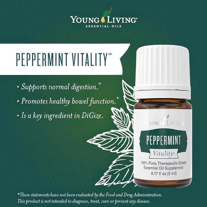 Young Living Essential Oil Blend | Refreshing & Soothing Aroma | 100% Pure Essential Oil for Home, Work, & Personal Use | Peppermint Vitality | 5 ml