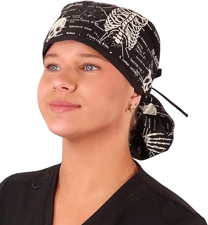 Sparkling EARTH Big Hair Ponytail Classic Surgical Style Scrub Working Cap - Made in The USA!!!