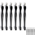 6Pcs 2-in-1 Cuticle Fork with Pusher, Dual-end Cuticle Remover Nail Pusher Cuticle Trimmer, Gentle Plastic Nail Cuticle Care Tool, At-Home Mani Essential, Black