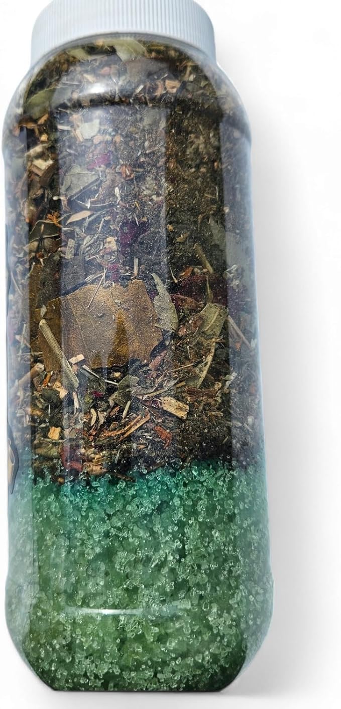 Spiritual Salt Bath Blend 16 oz with Aromatic Granules for Spiritual Cleansing, Luck, Protection, and Success (Triple Suerte)